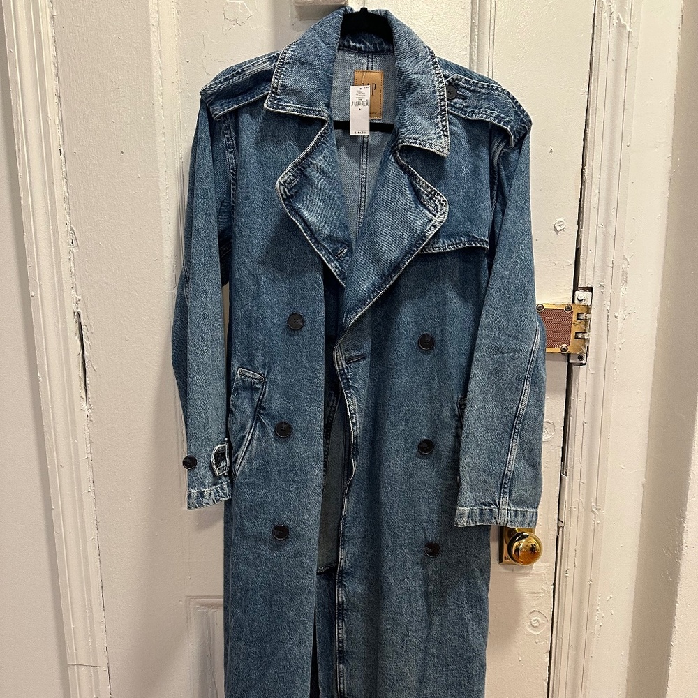 Gap Longline Icon Denim Trench Jacket